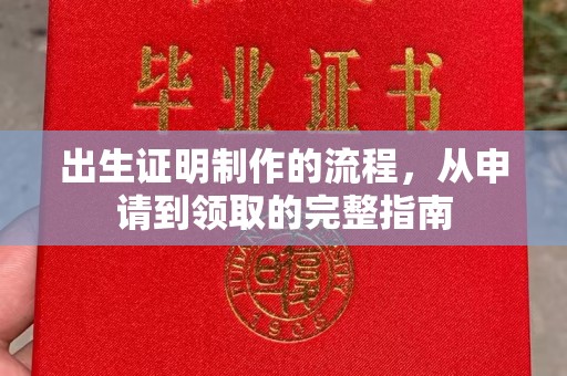 山东出生证明制作的流程，从申请到领取的完整指南